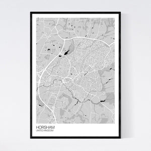 Horsham City Map Print