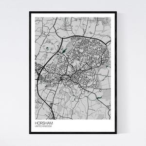 Horsham City Map Print