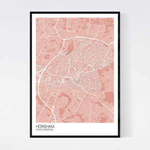 Horsham City Map Print