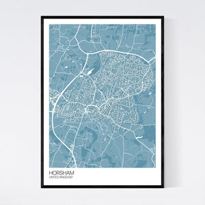 Horsham City Map Print