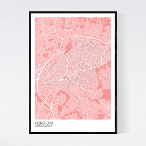 Horsham City Map Print