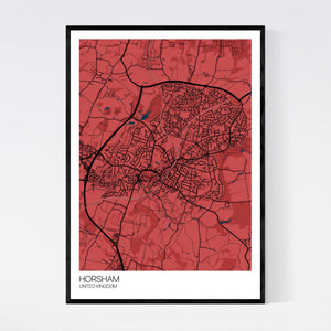 Horsham City Map Print