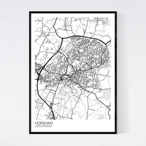 Horsham City Map Print