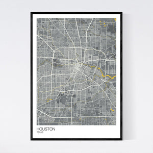 Houston City Map Print