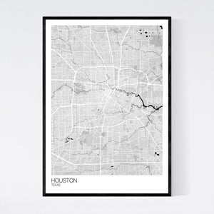 Houston City Map Print