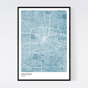 Houston City Map Print