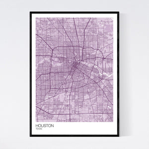 Houston City Map Print