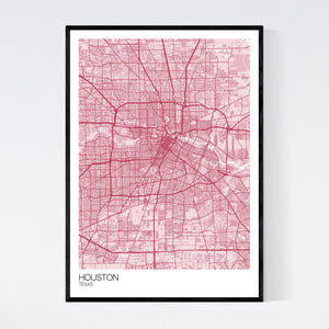 Houston City Map Print