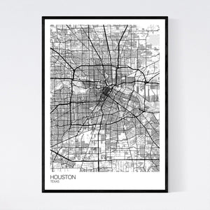 Houston City Map Print