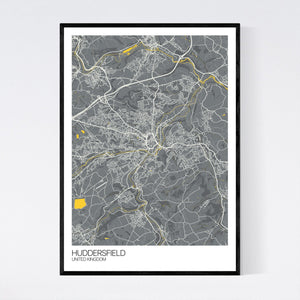Huddersfield City Map Print