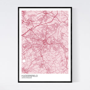 Huddersfield City Map Print