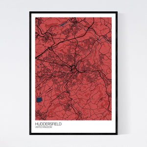 Huddersfield City Map Print