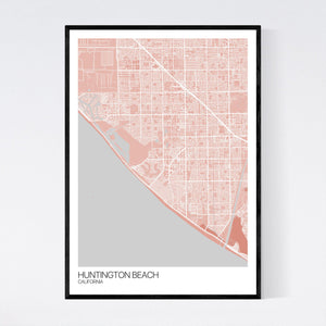 Huntington Beach City Map Print