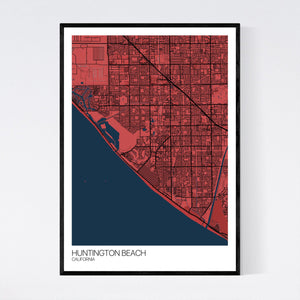 Huntington Beach City Map Print