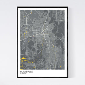 Huntsville City Map Print