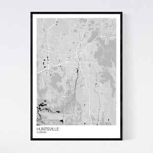 Huntsville City Map Print
