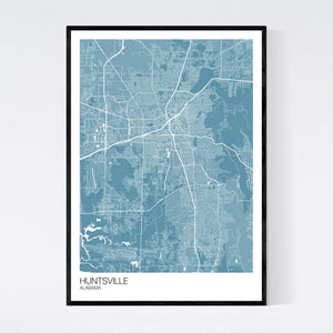 Huntsville City Map Print