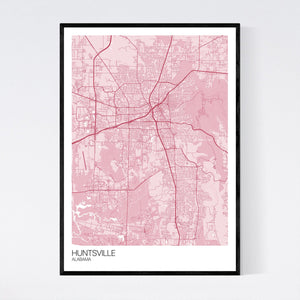 Huntsville City Map Print