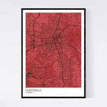 Load image into Gallery viewer, Huntsville City Map Print