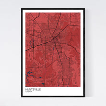 Load image into Gallery viewer, Huntsville City Map Print