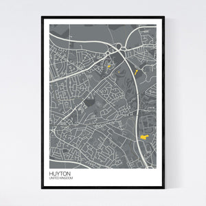 Huyton City Map Print