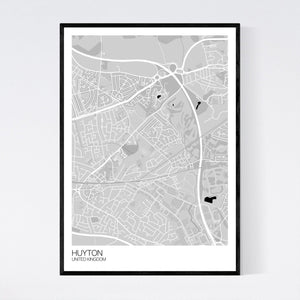 Huyton City Map Print