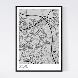 Huyton City Map Print