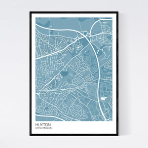 Huyton City Map Print