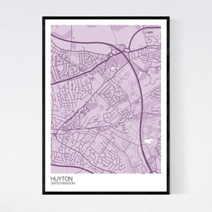 Huyton City Map Print