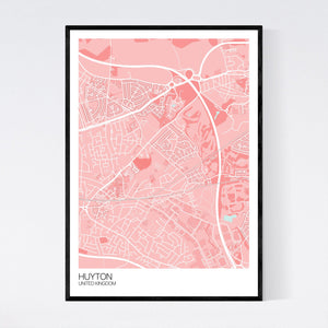 Huyton City Map Print