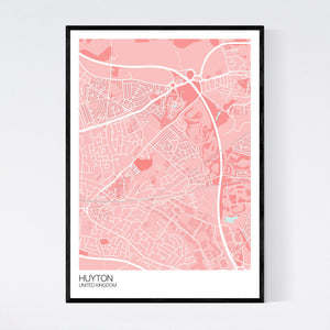 Huyton City Map Print