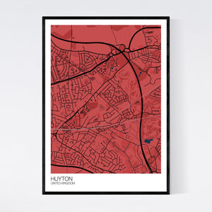 Huyton City Map Print