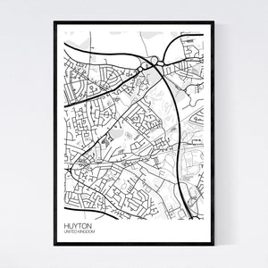 Huyton City Map Print