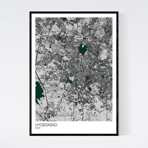Hyderabad City Map Print