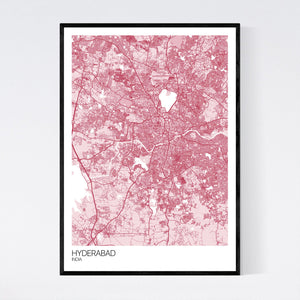 Hyderabad City Map Print