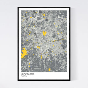 Hyderabad City Map Print