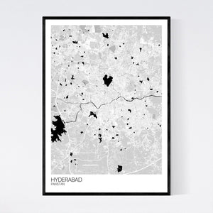 Map of Hyderabad, Pakistan