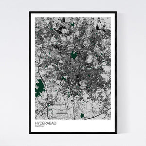 Hyderabad City Map Print