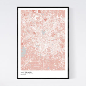 Hyderabad City Map Print