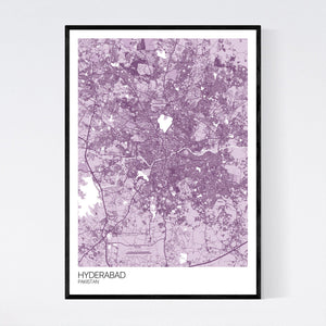 Hyderabad City Map Print