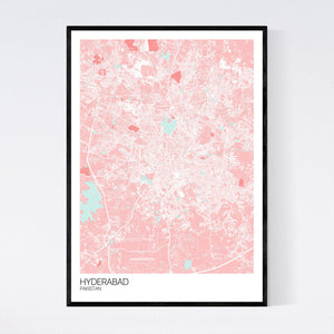 Hyderabad City Map Print