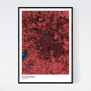 Hyderabad City Map Print