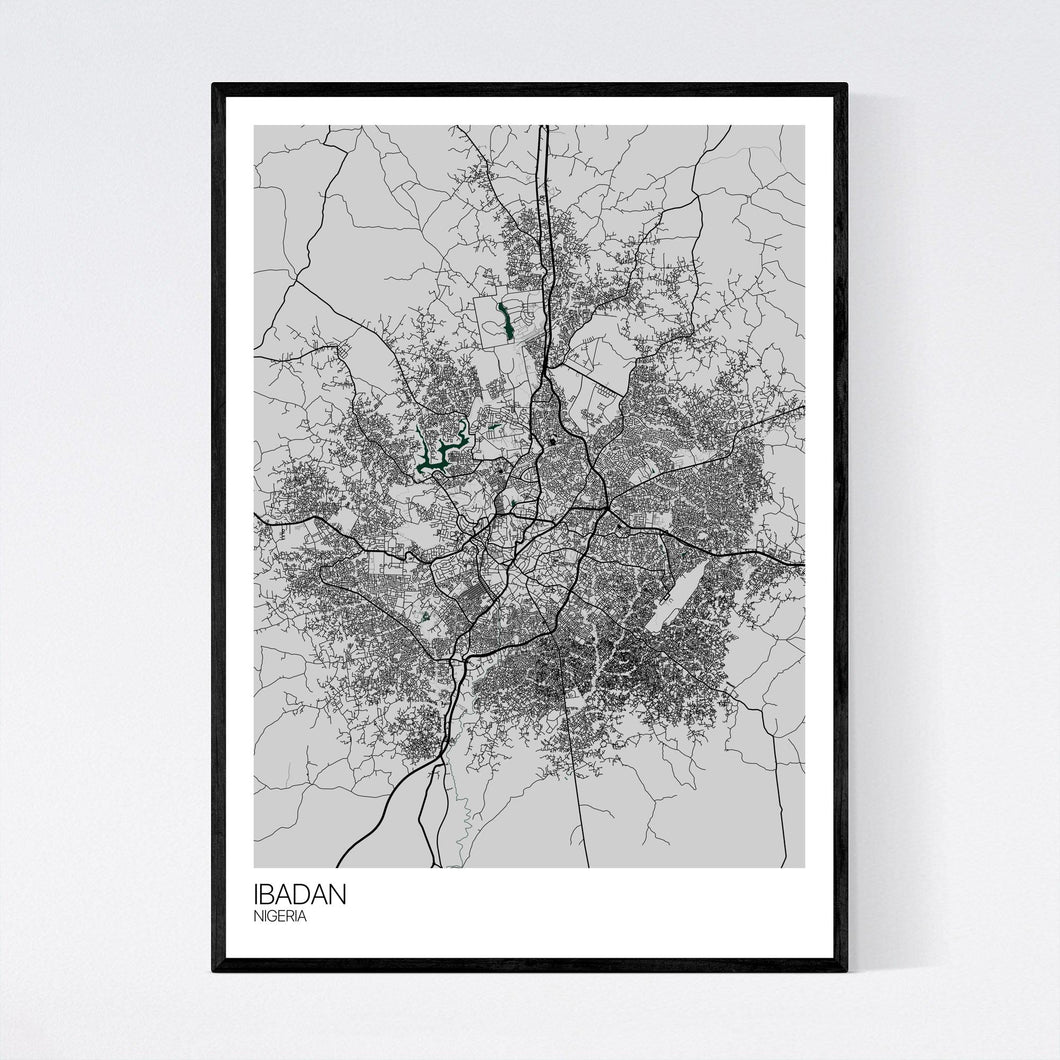 Ibadan City Map Print