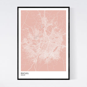 Ibadan City Map Print