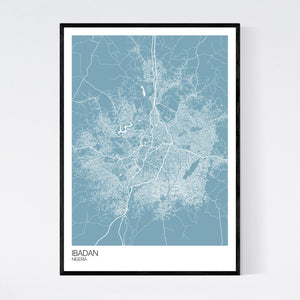 Ibadan City Map Print