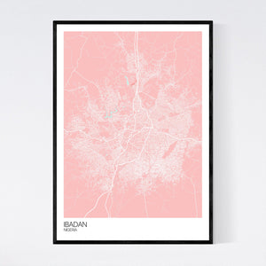 Ibadan City Map Print