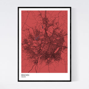 Ibadan City Map Print