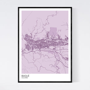 Ibagué City Map Print