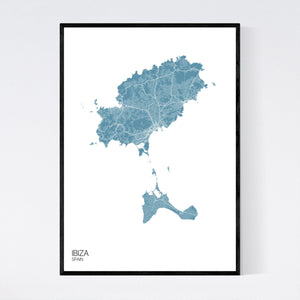 Ibiza Island Map Print