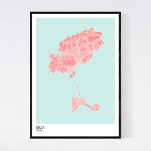 Ibiza Island Map Print